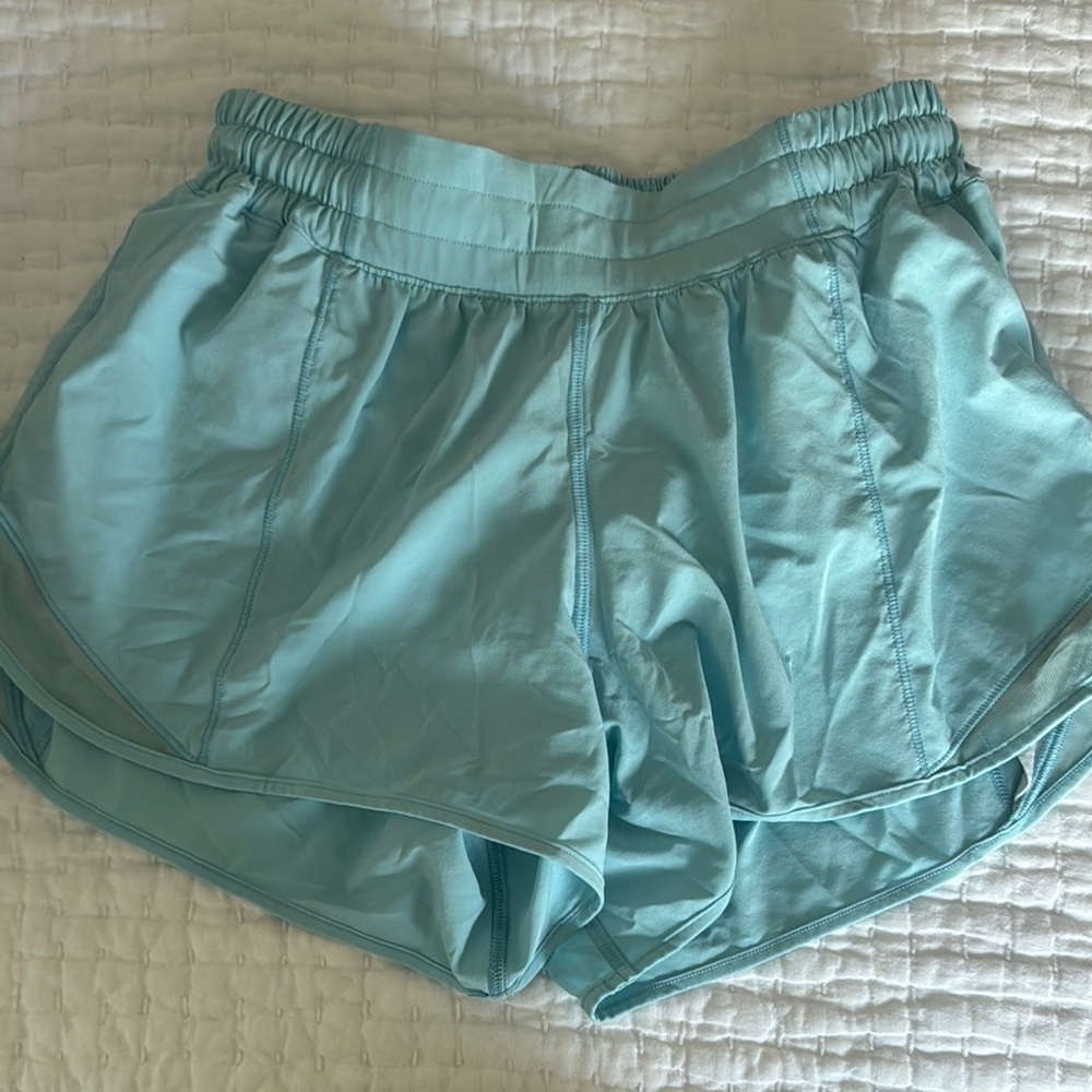 Lululemon Women's Hottie Hot Light Blue Lined Shorts Tall